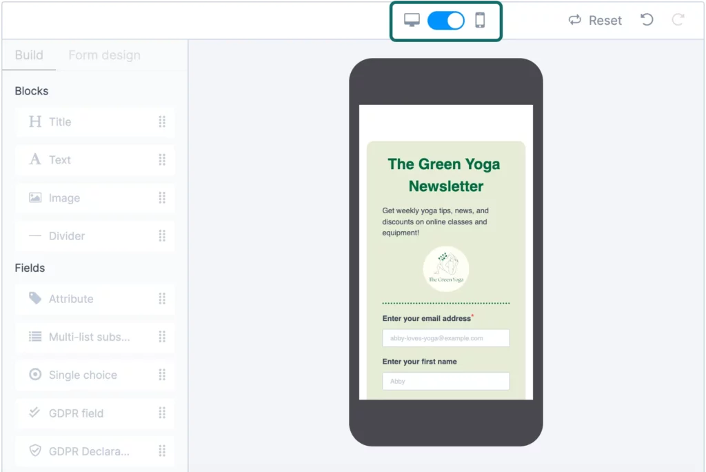 Example of a newsletter in Brevo's Drag & Drop email editor