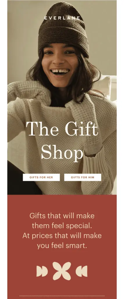 Christmas email example for business and marketing.