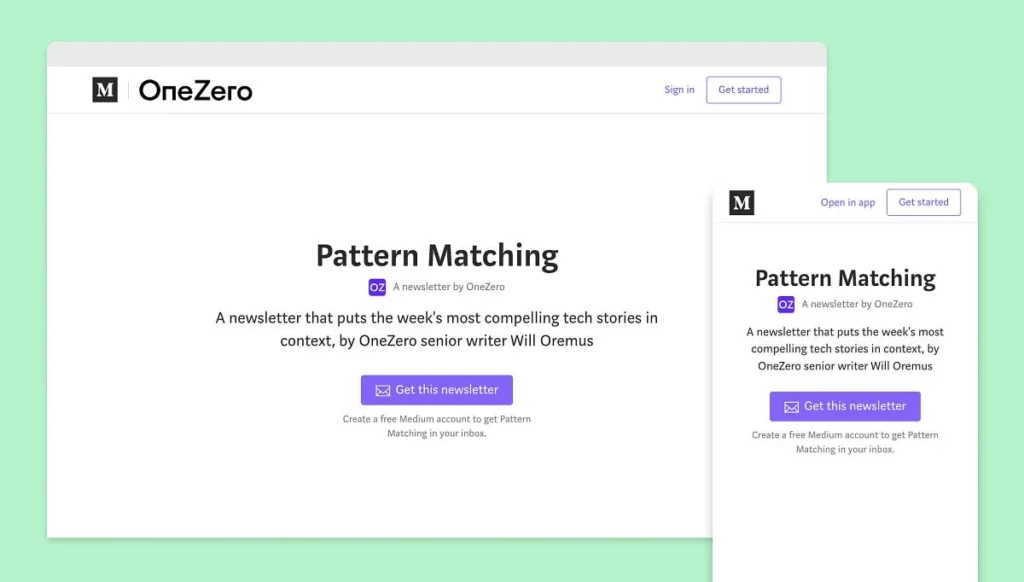 Newsletter examples in Medium, a Substack alternative