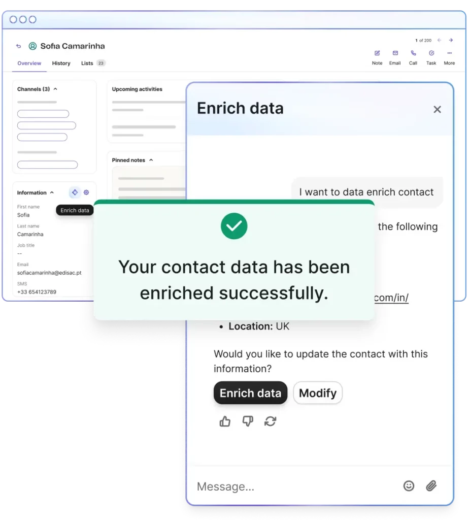 Enriching customer data with Aura, Brevo AI assistant
