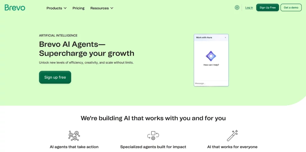 Brevo AI Agents landing page