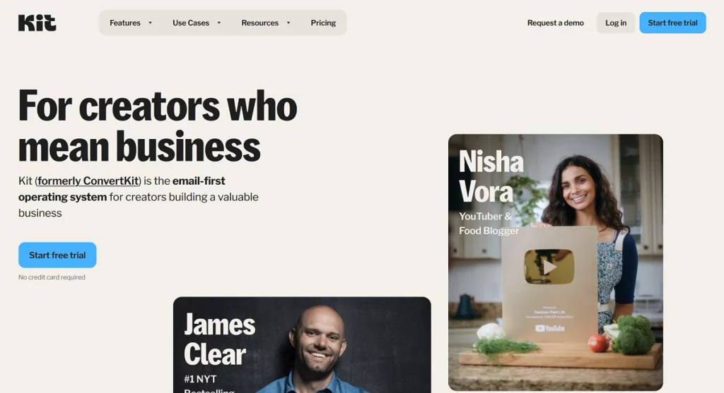 Kit landing page