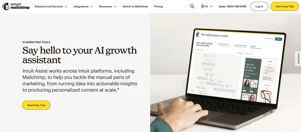 Mailchimp AI landing page