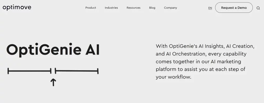 Optimove AI landing page