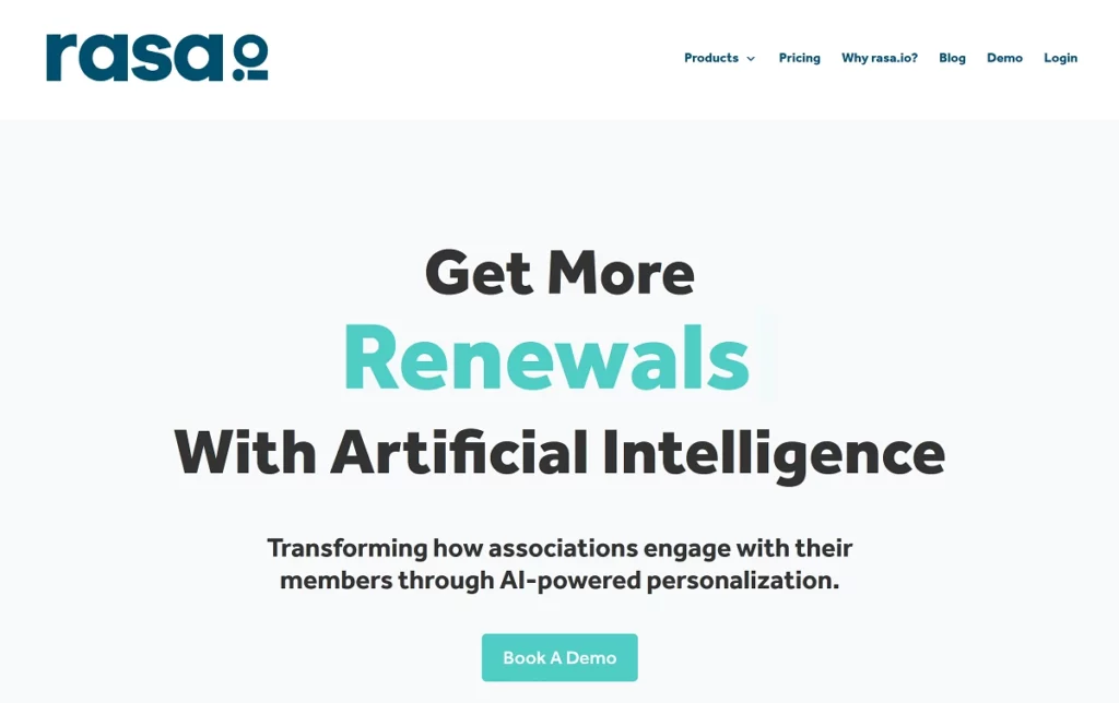 Rasa.io AI landing page