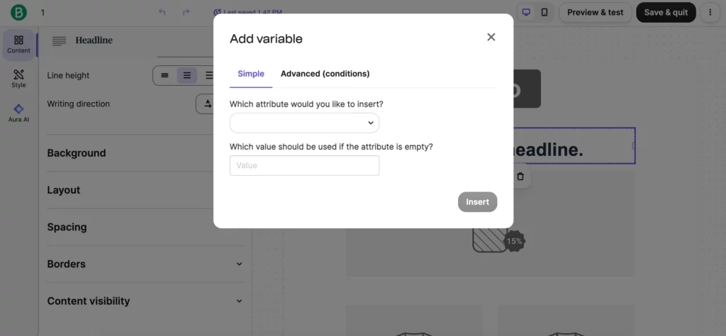 Personalizing an email design in Brevo
