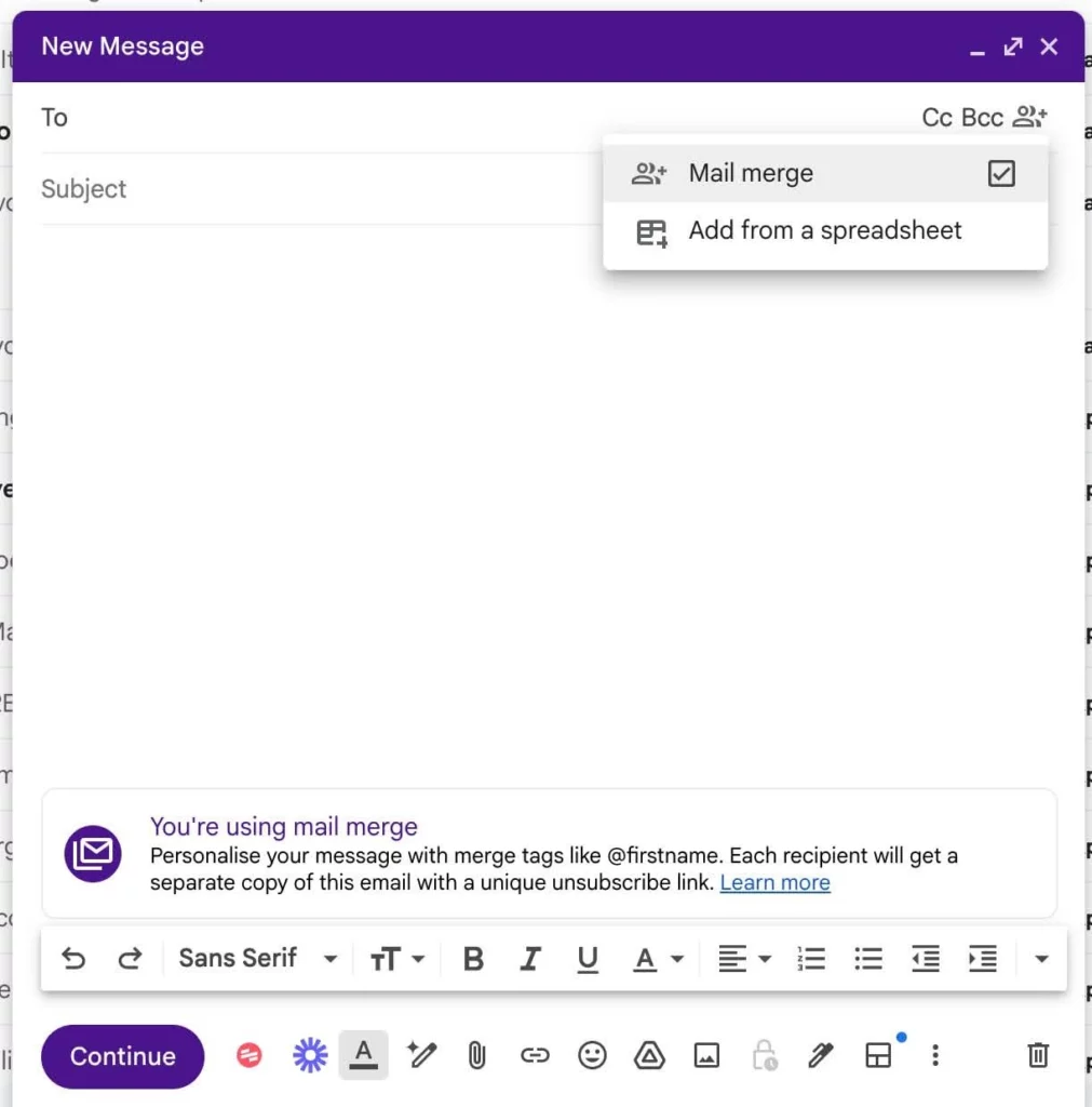 Mail merge in Gmail