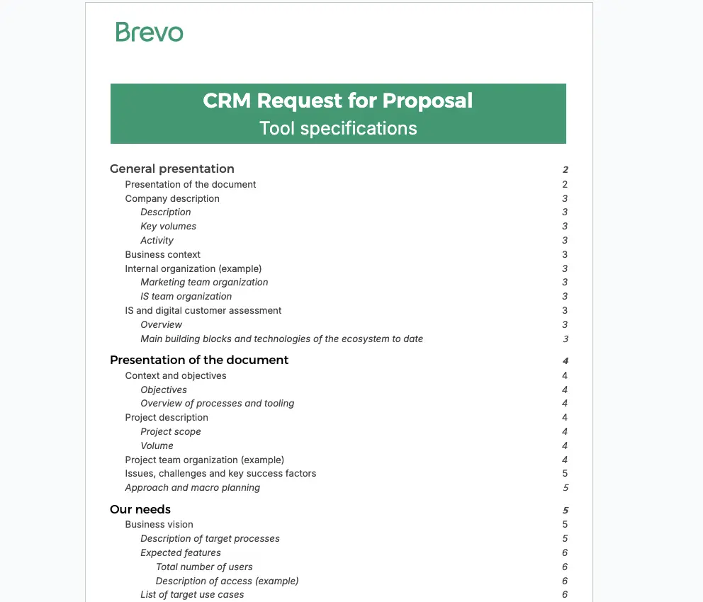 Request for proposal template - the base of your RFP