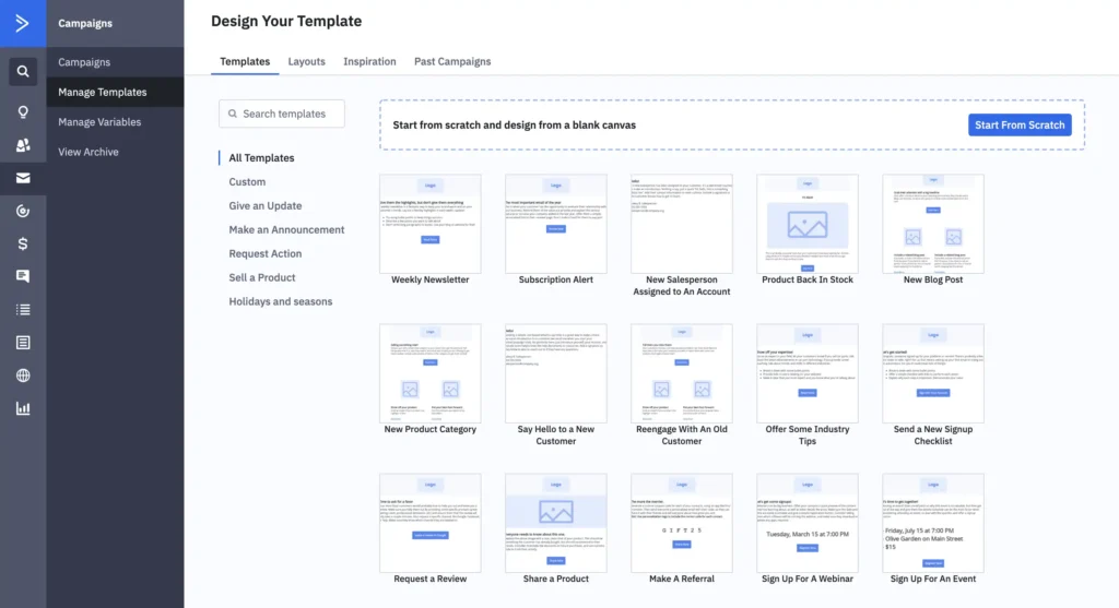 ActiveCampaign template gallery
