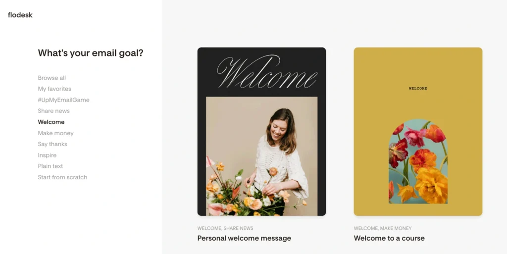 Newsletter templates by Flodesk