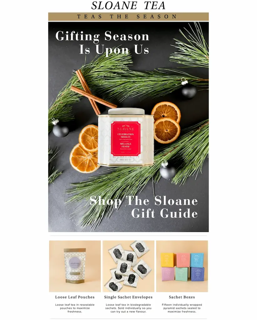 sloane tea holiday campaign example