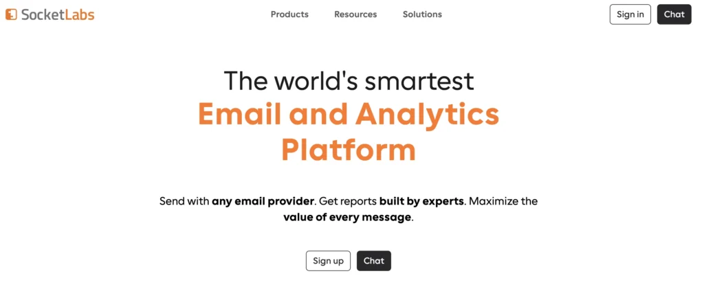 Screenshot of SocketLabs' dashboard