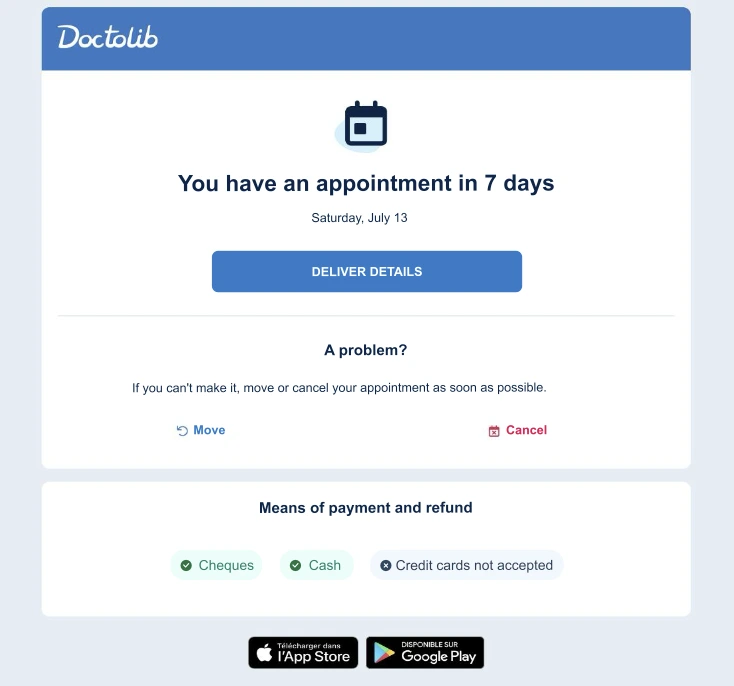 Appointment reminders