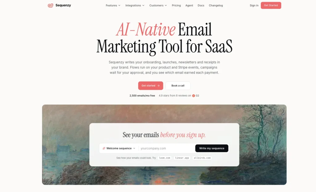 Sequenzy home page